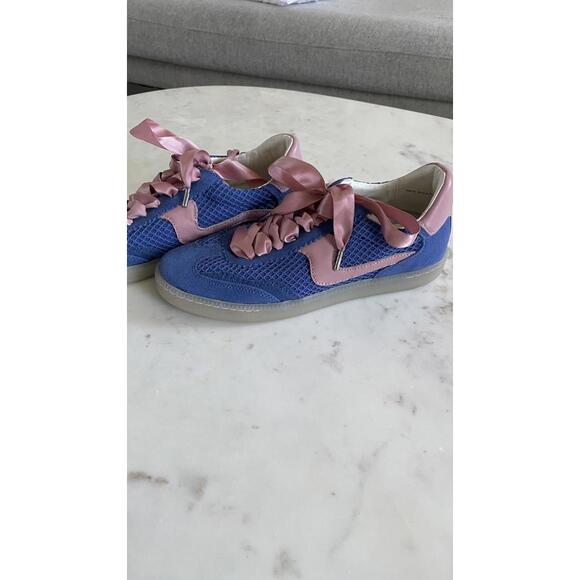 Dolce Vita Blue and Pink Women's Sneakers with Satin Ribbon Laces - Size 9-9.5 - Picture 3 of 9